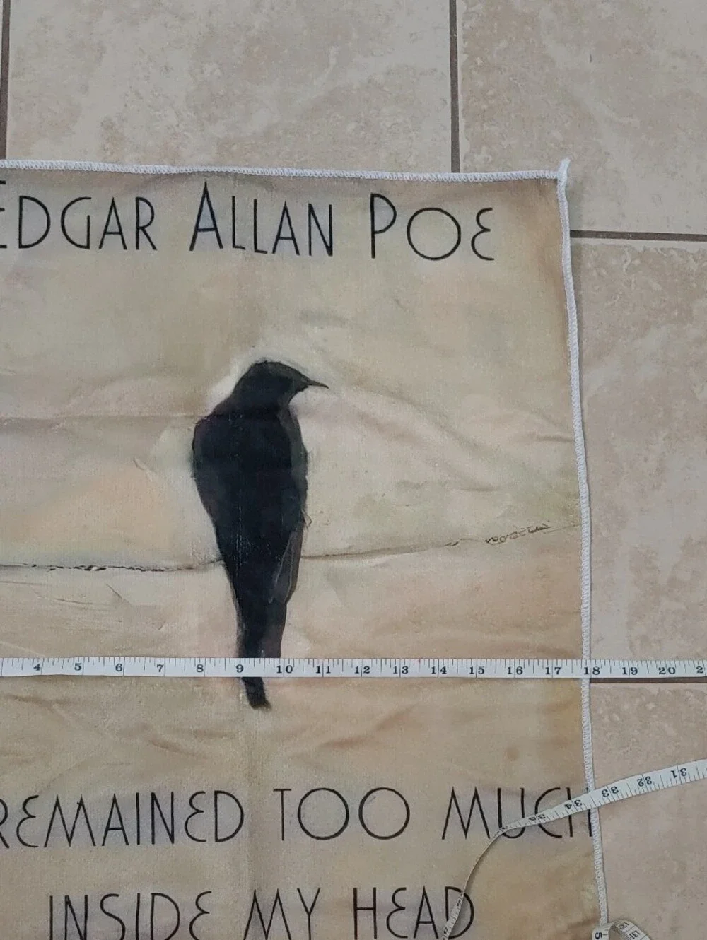 Edgar Allan Poe Quote Wall Art Dark Poetry Fabric Decor